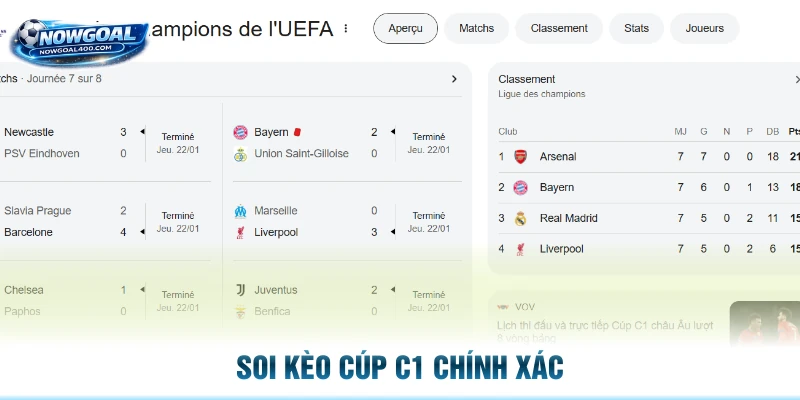 Soi kèo cúp C1 chính xác
